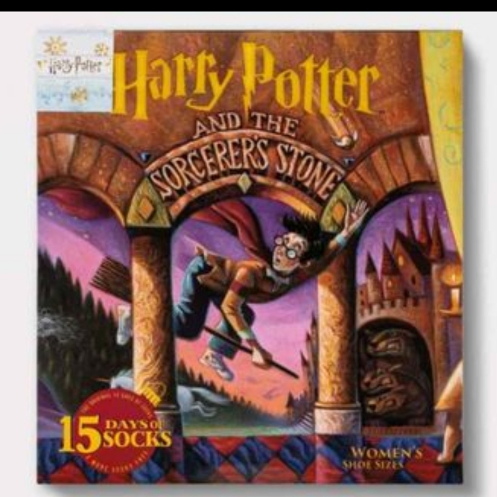 15 Days Of Socks Advent Calendar Women's Shoe Size 4-10 Harry Potter Sorcerer